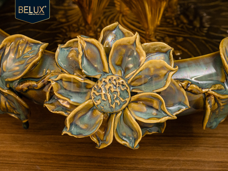 Chậu Lan Vàng Ngọc Phúc mạ vàng 24k&nbsp;cao 44cm